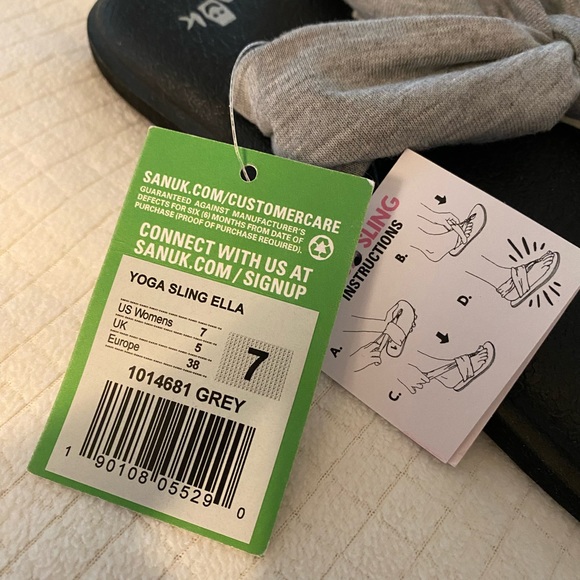 SANUK Yoga Sling “Ella” Sandals in Grey. Women’s size 7, New with Tags - Picture 6 of 13